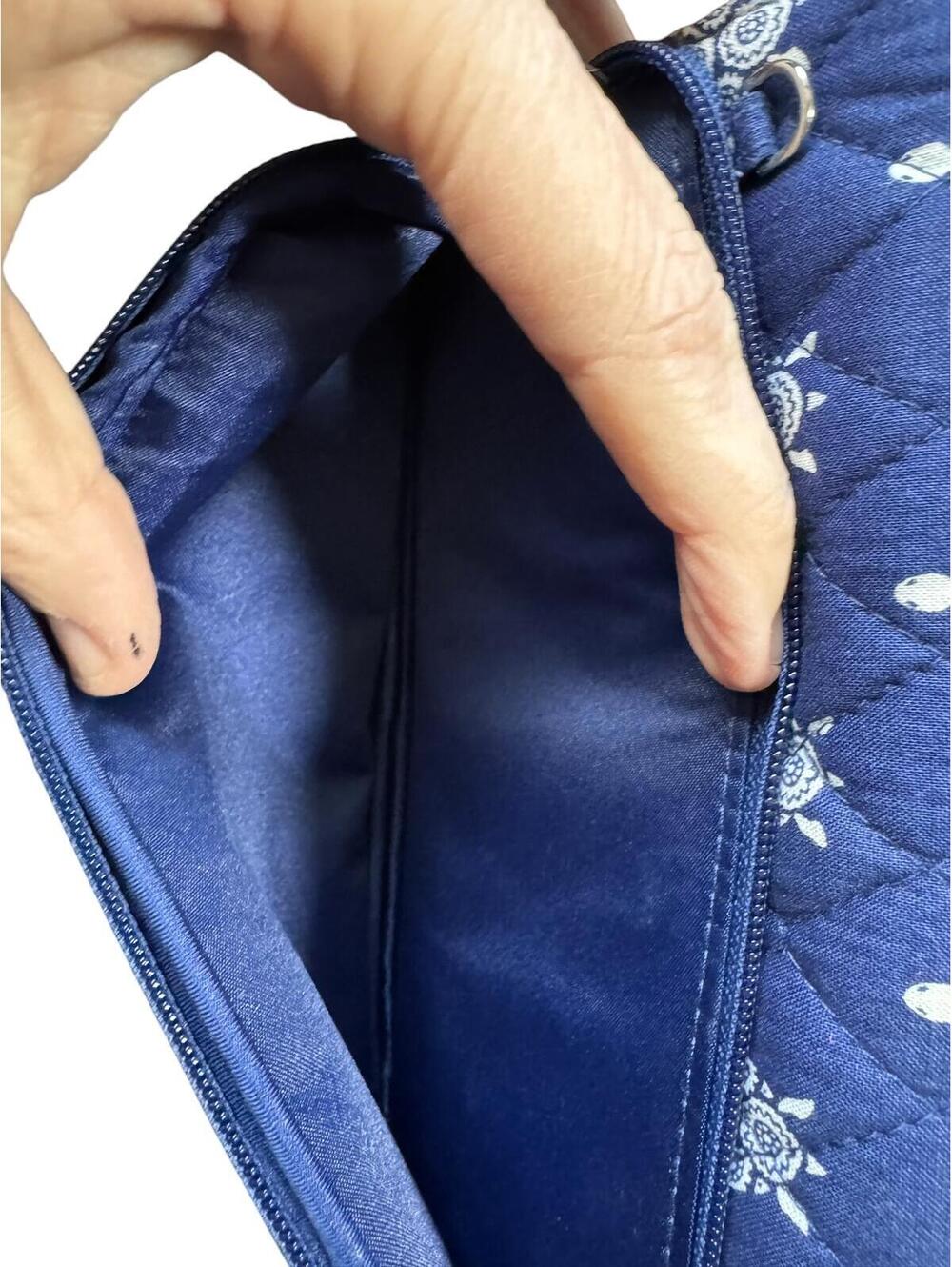 Vera Bradley Quilted Blue Crossbody Wallet with Turtle Print - Picture 4 of 4